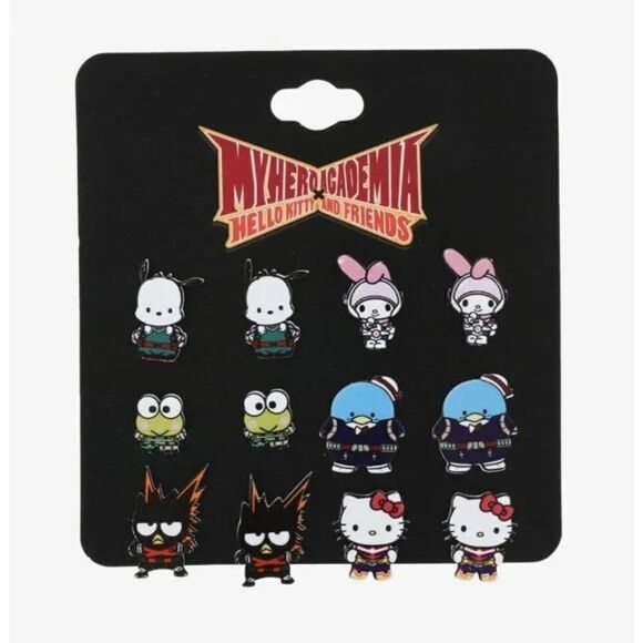 My Hero Academia X Hello Kitty And Friends Stud Earring Set - Picture 1 of 1